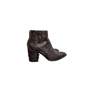 Steve Madden Ankle Boots Jillian Snake Print Brown/Black Leather Women’s Size 6